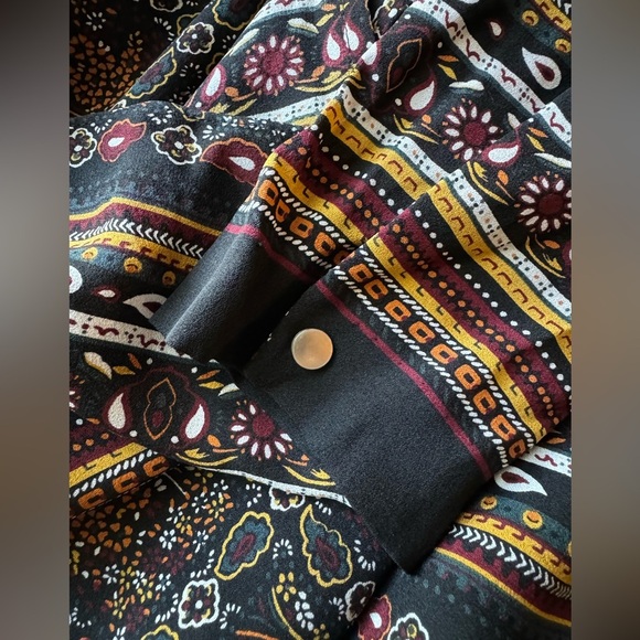 A.L.C Woman's Vicky 100% Silk Boho Asymmetrical Long Sleeve Mini Dress, Size 0 - Picture 7 of 9